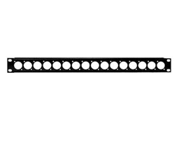 Picture of 19" panel 1u with 16 holes for XLR connectors.