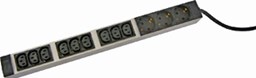 Show details for 19 inch 1U 12-fold C13 + 3x Schuko distribution unit Picture of 19 inch 1U 12-fold C13 + 3x Schuko distribution unit
