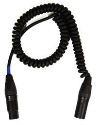 Afbeelding van Triple Audio microfoon kabel KRUL male-female 0.5-1.2m (ZWART)