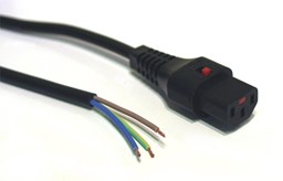 Afbeelding van IEC- Lock vergrendelende Euro-female kabel met vrij einde 3 Meter