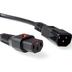 Afbeelding van IEC- Lock vergrendelende Euro-female Euro-male kabel 1 Meter