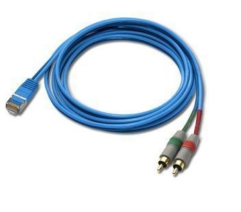 Afbeelding van Angry Audio RJ45 Male naar twee RCA Male 1,8m adapter kabel