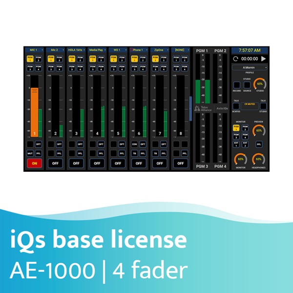 Afbeelding van Axia iQs Virtual Mixing Console Software vier-fader basis licentie - AE-1000
