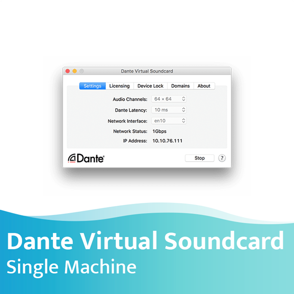 Afbeelding van Audinate Dante Virtual Soundcard (DVS) - enkele machine licentie