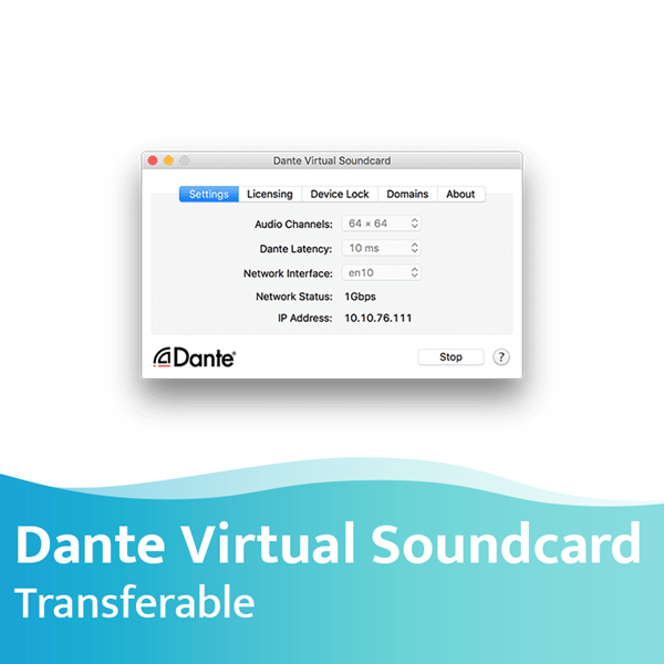 Afbeelding van Audinate Dante Virtual Soundcard (DVS) - overdraagbare licentie