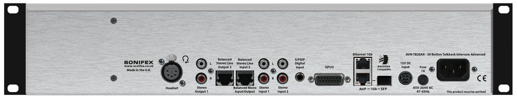 Sonifex AVN-TB20AR rear