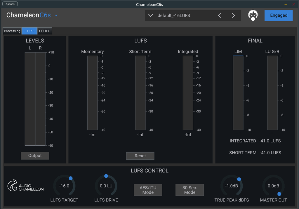 ChameleonC6s LUFS interface