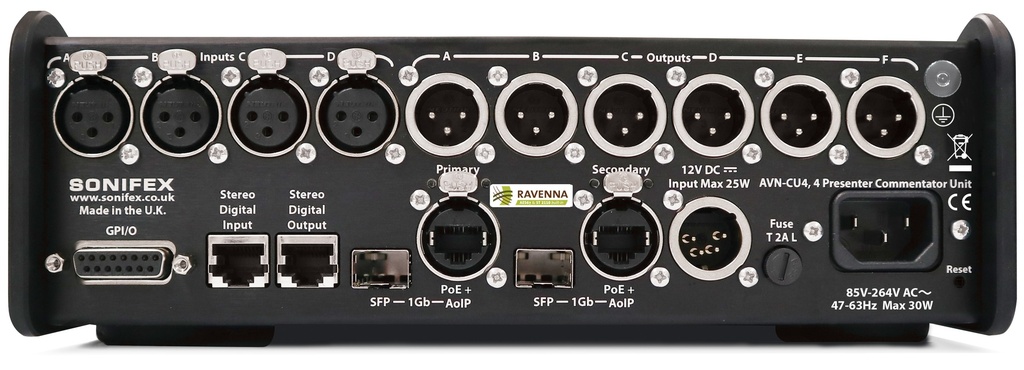 Sonifex AVN-CU4-RAV - Rear