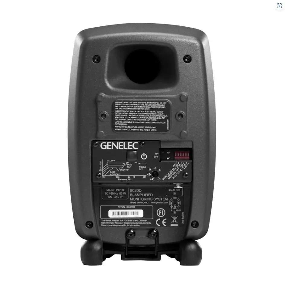 Genelec 8020D Compacte 2-weg actieve monitor achterkant