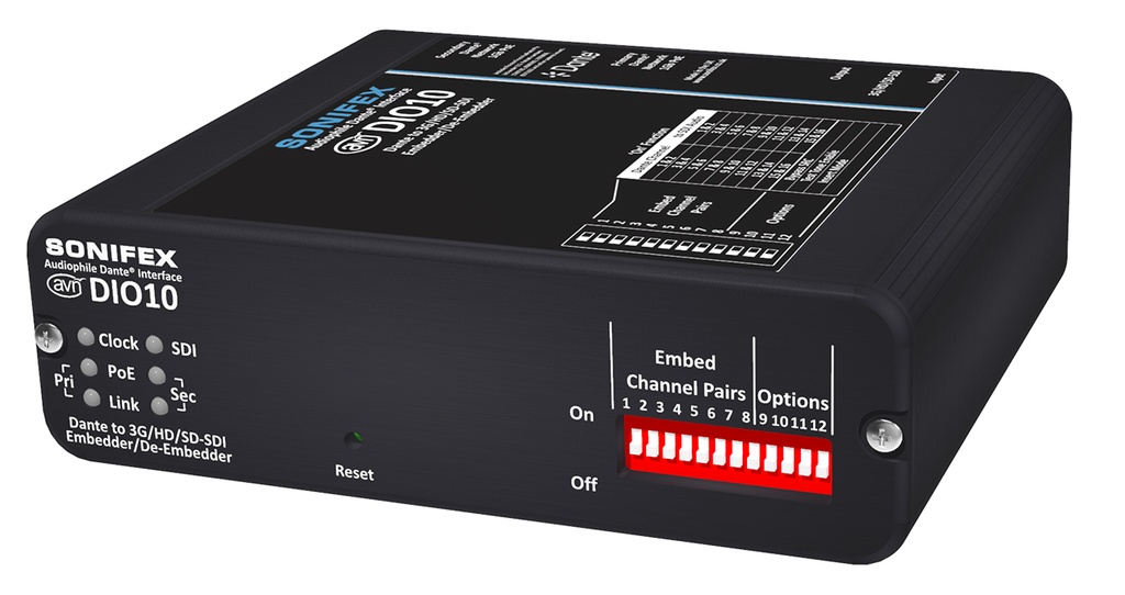 Sonifex AVN-DIO10 Dante to 3G/HD/SD-SDI Embedder/De-Embedder