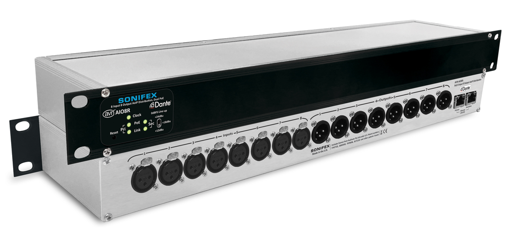 Sonifex AVN-AIO8R - 8 Input, 8 Output Dual Dante Interface, PoE