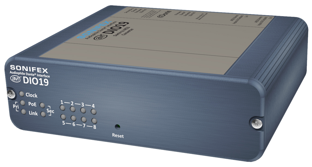 Sonifex AVN-DIO19 - Dante naar 8 AES3 Stereo ingang & uitgang, D-Type