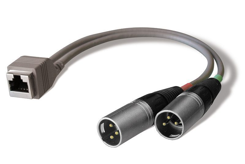 StudioHub RJ45 Female naar twee XLR3 Male 20cm adapter