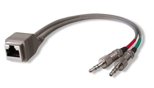 StudioHub RJ45 Female naar twee Mini-Jack Male 20cm adapter