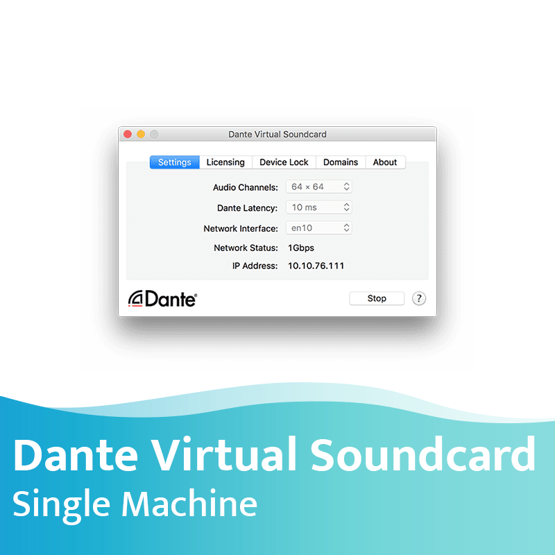 Audinate Dante Virtual Soundcard (DVS) - enkele machine licentie