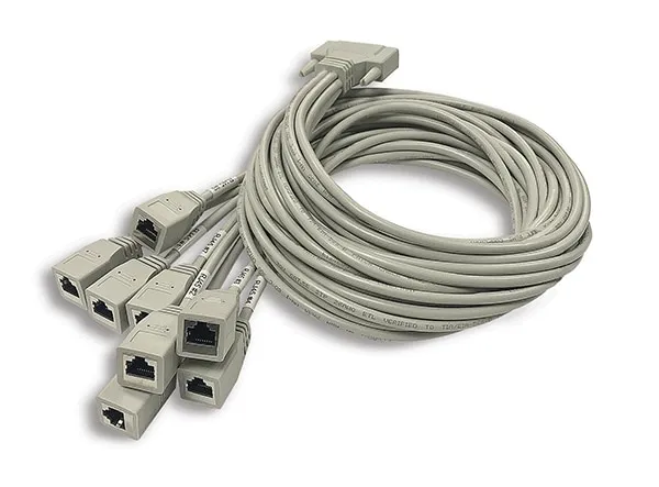 Angry Audio 25-pin D-sub (AES59) to eight RJ45 female connectors
