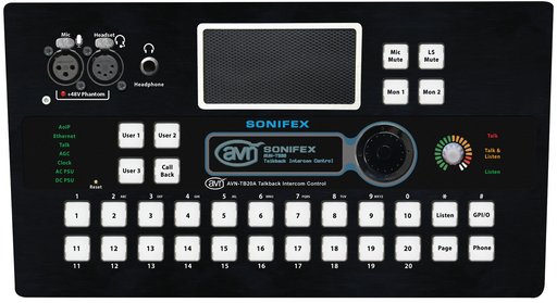 [AVN-TB20AD] Sonifex AVN-TB20AD 20 Button Advanced Talkback Intercom, AoIP Desktop Portal