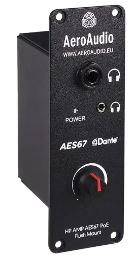 [AASTUAMP00109] AeroAudio HP AMP Dante/AES67 - Hoofdtelefoon versterker Dante/AES67 PoE (flush mount)